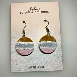 Handmade painted cork earrings